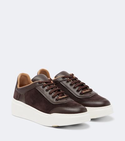 Max Mara Max Mara Leather-trimmed suede platform sneakers