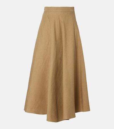 Max Mara Max Mara Linen and silk twill midi skirt
