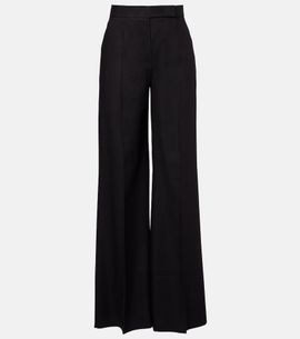 Max Mara Max Mara Linen and silk twill wide-leg pants