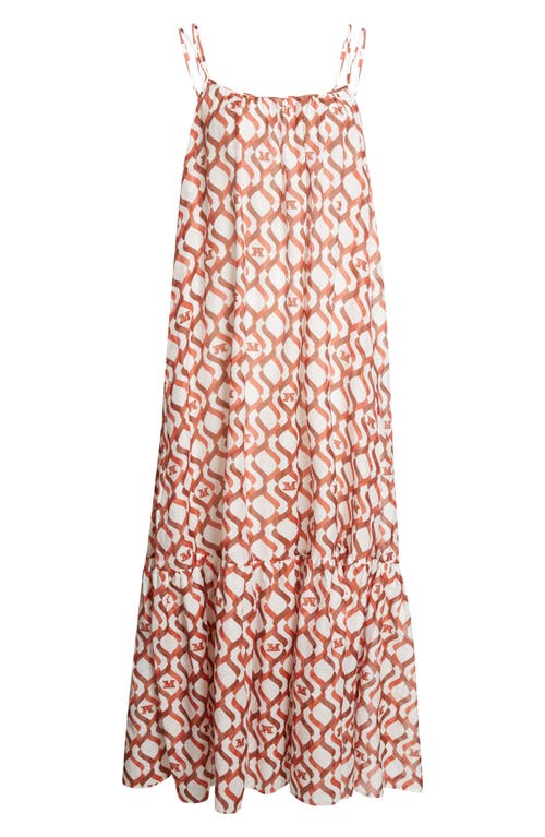 Max Mara Max Mara Logo Print Cotton & Silk Maxi Sundress
