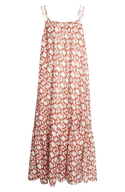 Max Mara Max Mara Logo Print Cotton & Silk Maxi Sundress