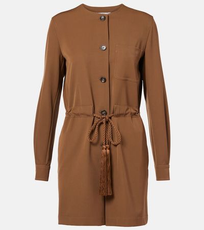 Max Mara Max Mara Maine belted wool gabardine playsuit