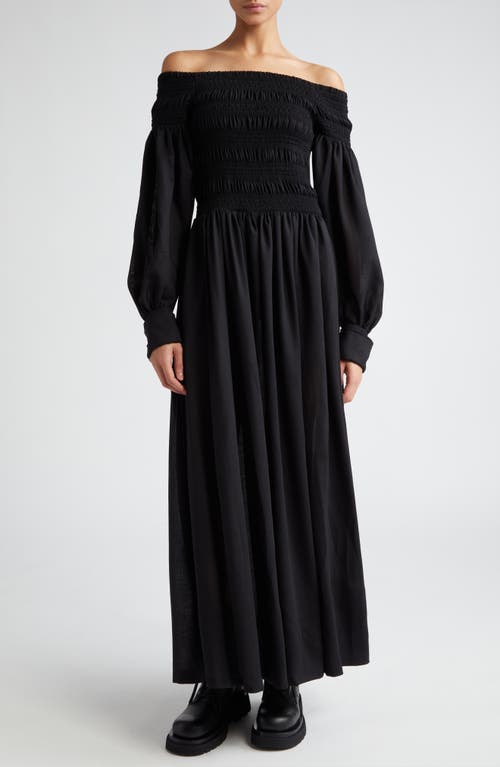 Max Mara Max Mara Manu Off the Shoulder Long Sleeve Virgin Wool Maxi Dress