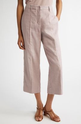 Max Mara Max Mara Marco Stretch Linen & Cotton Crop Pants