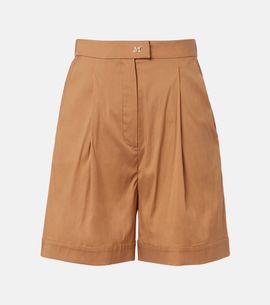 Max Mara Max Mara Medeola pleated cotton-blend Bermuda shorts