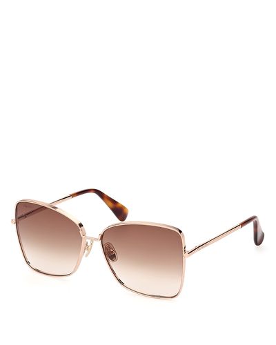 MaxMara Gold Rim Gradient Large Lens Butterfly Sunglasses  display picture 1