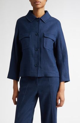 Max Mara Max Mara Monia Linen Blend Crop Jacket