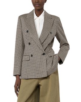 Max Mara Max Mara Mxmeccelso Double Breasted Houndstooth Blazer