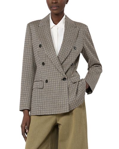 Max Mara Max Mara Mxmeccelso Double Breasted Houndstooth Blazer