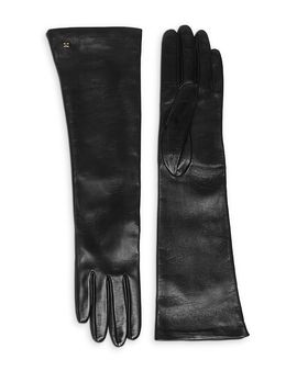 Max Mara Max Mara Nappa Leather Monogram Long Gloves