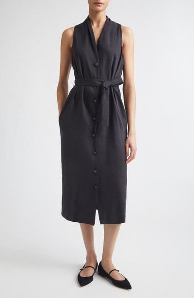 Max Mara Max Mara Navetta Linen and Silk Midi Dress