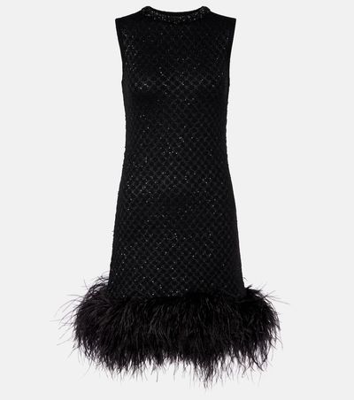 Max Mara Max Mara Novara feather-trimmed minidress