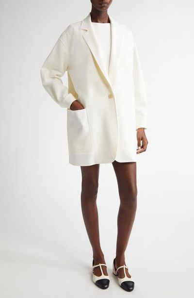 Max Mara Max Mara Oversize Single Breasted Stretch Wool Canvas Blazer