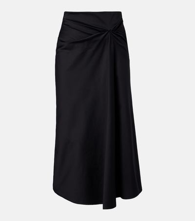 Max Mara Max Mara Paggi gathered cotton-blend midi skirt