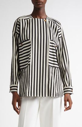 Max Mara Max Mara Paio Stripe Cotton & Silk Shirt
