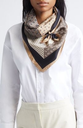 Max Mara Max Mara Paisley Monogram Silk Square Scarf