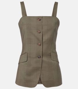 Max Mara Max Mara Plaid virgin wool top