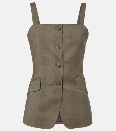 Max Mara Max Mara Plaid virgin wool top