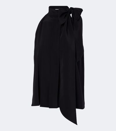 Max Mara Max Mara Pleated tie-neck silk crêpe de chine top