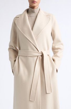 Max Mara Max Mara Poldo Wool Blend Belted Wrap Coat