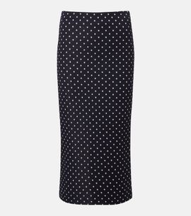 Max Mara Max Mara Polka-dot jersey midi skirt