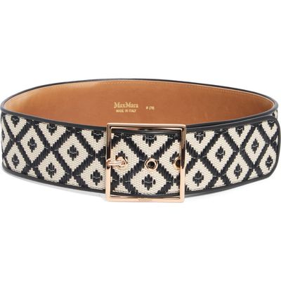 Max Mara Max Mara Raffia Effect Wide Belt