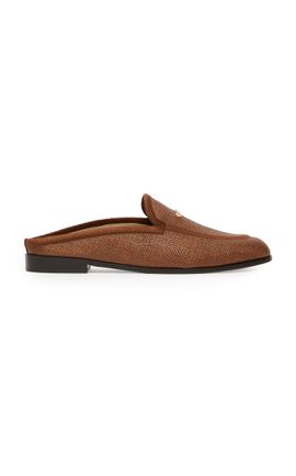 Max Mara Max Mara RaffiaEffect Canvas Mules