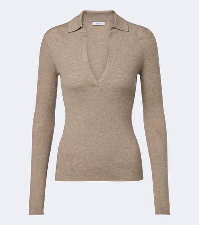 Max Mara Max Mara Ribbed-knit cashmere polo sweater