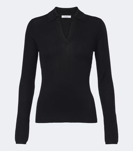 Max Mara Max Mara Ribbed-knit silk and cashmere polo sweater