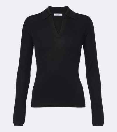 Max Mara Max Mara Ribbed-knit silk and cashmere polo sweater