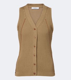 Max Mara Max Mara Ribbed knit cotton-blend top