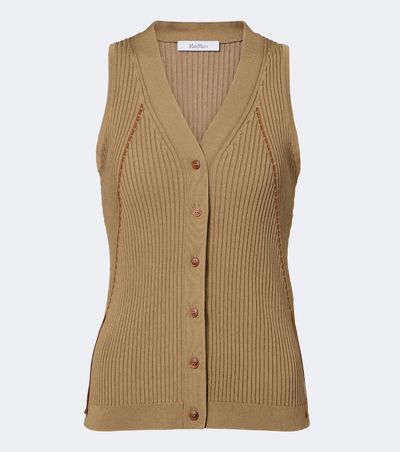 Max Mara Max Mara Ribbed knit cotton-blend top