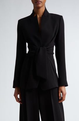 Max Mara Max Mara Seggio Tie Front Crepe Blazer