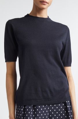 Max Mara Max Mara Short Sleeve Silk & Cashmere Sweater