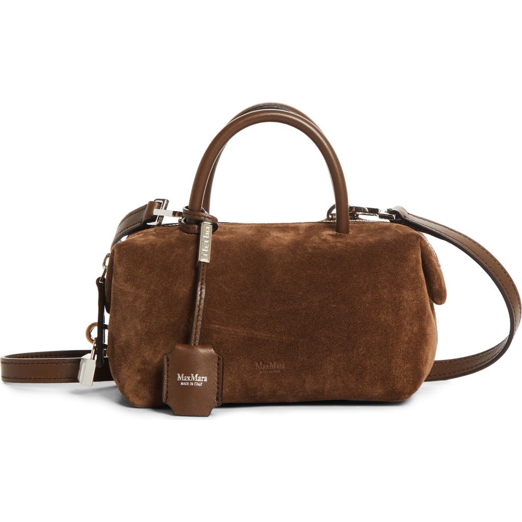 Max Mara Max Mara Small Boston Suede Top Handle Bag