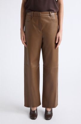 Max Mara Max Mara Sospiro Straight Leg Faux Leather Pants
