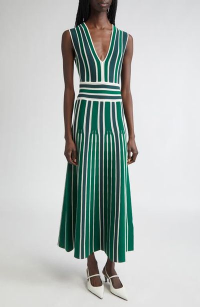 Max Mara Max Mara Tallone Stripe Sleeveless Maxi Sweater Dress