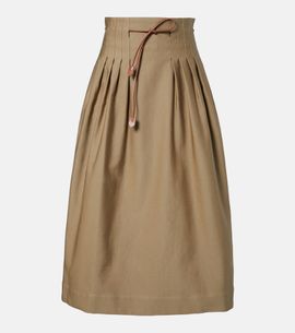 Max Mara Max Mara Tempio belted cotton twill midi skirt