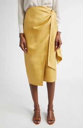 Max Mara Max Mara Tequila Linen & Silk Wrap Skirt