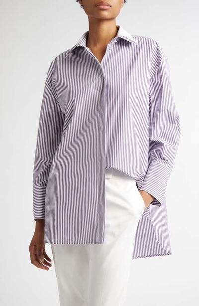 Max Mara Max Mara Tubinga Stripe Stretch Cotton Button-Up Shirt