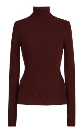 Max Mara Max Mara Wool RibKnit MockNeck Sweater