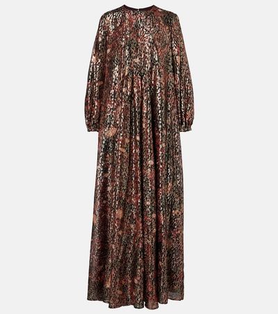 knee length dresses for ladies Managua silk long dress with silk cape and metal detail MAX MARA main image 0
