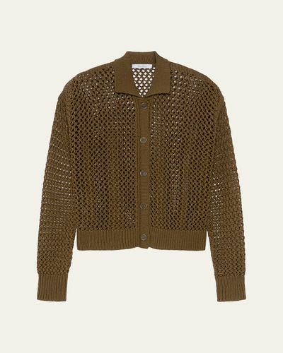 Max Mara Net Knit Collared Cardigan