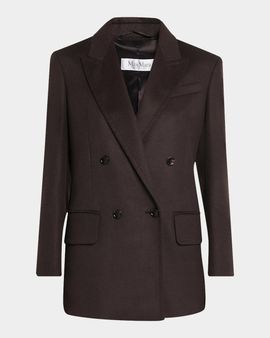 Max Mara Olimpia Brushed Wool Double-Breasted Blazer Jacket