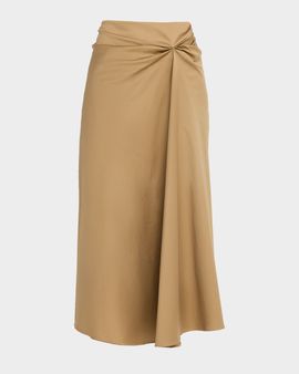 Max Mara Paggi Gathered Cotton Midi Skirt