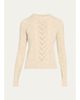 Max Mara Paillette Wool-Cashmere Cable Knit Crewneck Sweater - 1