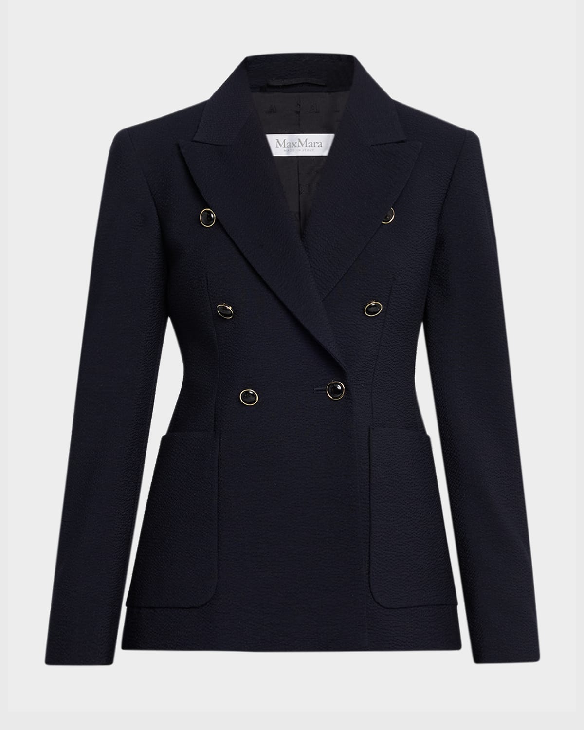 Max Mara Ricetta Double-Breasted Seersucker Blazer
