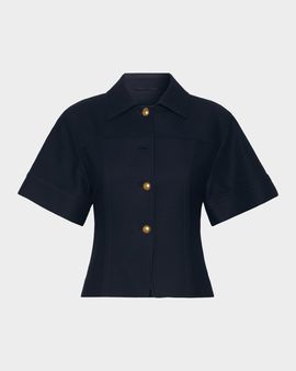 Max Mara Risorsa Short-Sleeve Pique Shirt Jacket