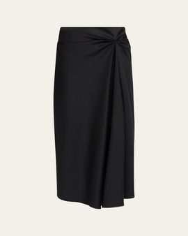 Max Mara Ruched-Detail Midi Skirt
