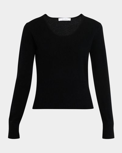 Max Mara Scoop-Neck Fitted Wool-Cashmere Sweater